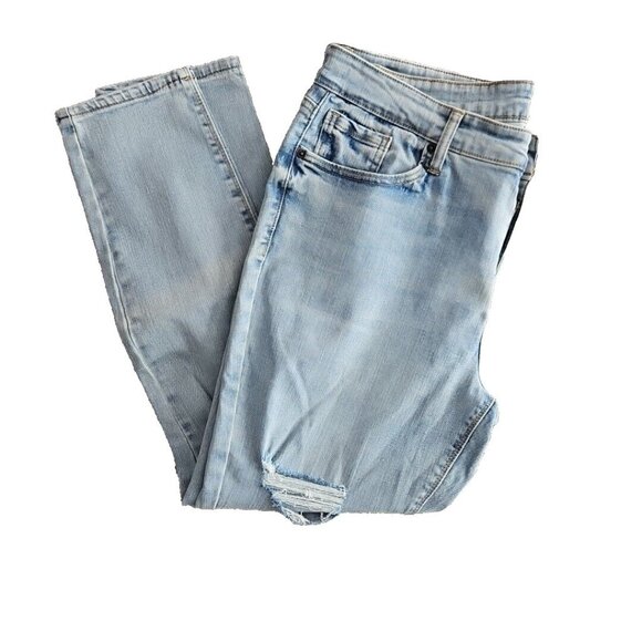 NY&C Women's Jeans Size 18 Mid-Rise Skinny NWT RN 23243 Rainbow Heart Embroidery - Picture 10 of 16